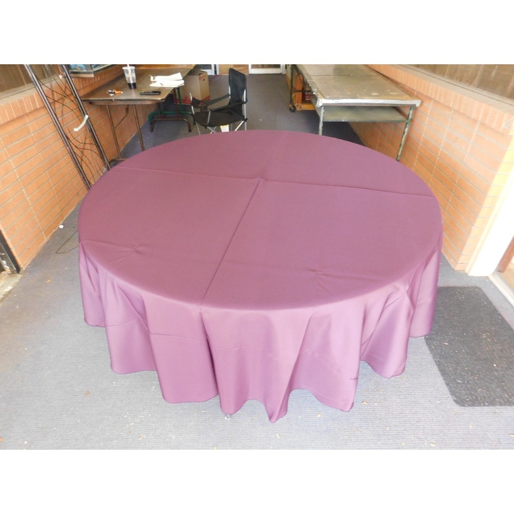 Lot of 5 96" Round Eggplant Tablecloths